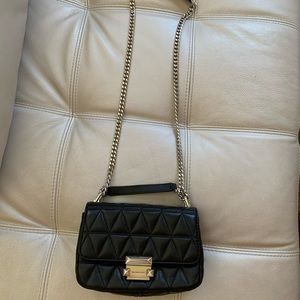 Sloan quilted silver chain shoulder bag,